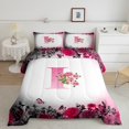 thumbnail image 2 of Erosebridal Monogrammed Bedding Sets Full with Comforter,Personalized Initial Duvet Insert,Letter Decoration,Reversible,3pcs, 2 of 8