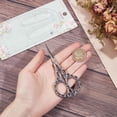 thumbnail image 3 of 4.5 Inch Stainless Steel Detail Embroidery Scissors Silver Sewing Scissors Small Flower Tip Trimming Scissors for Cutting Fabric Craft Knitting Threading Needlework Artwork Diy Tools Grey, 3 of 5