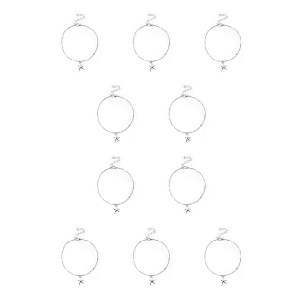 Tobilleras Sonducket aleación estrella de mar estilo simple plata 10Conjunto