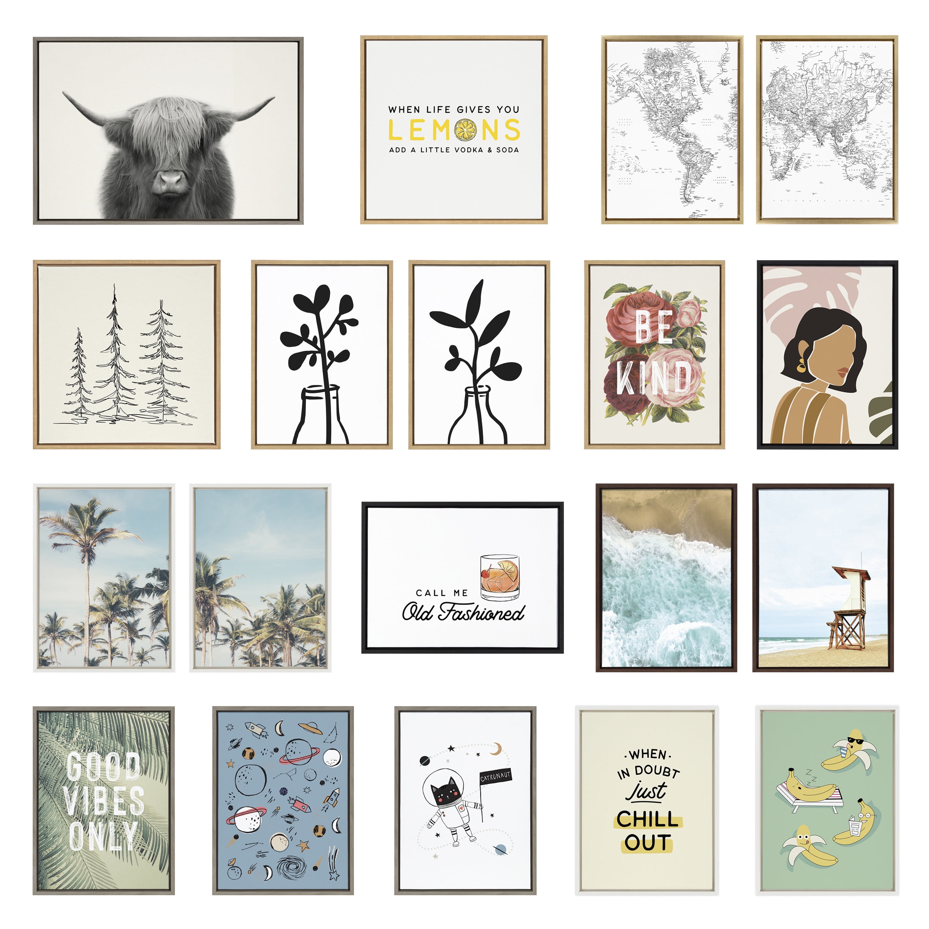 Sylvie Forest On A Foggy Day 23 in x 33 in Framed Photography Canvas Art Prints, by Kate and Laurel Set of 2