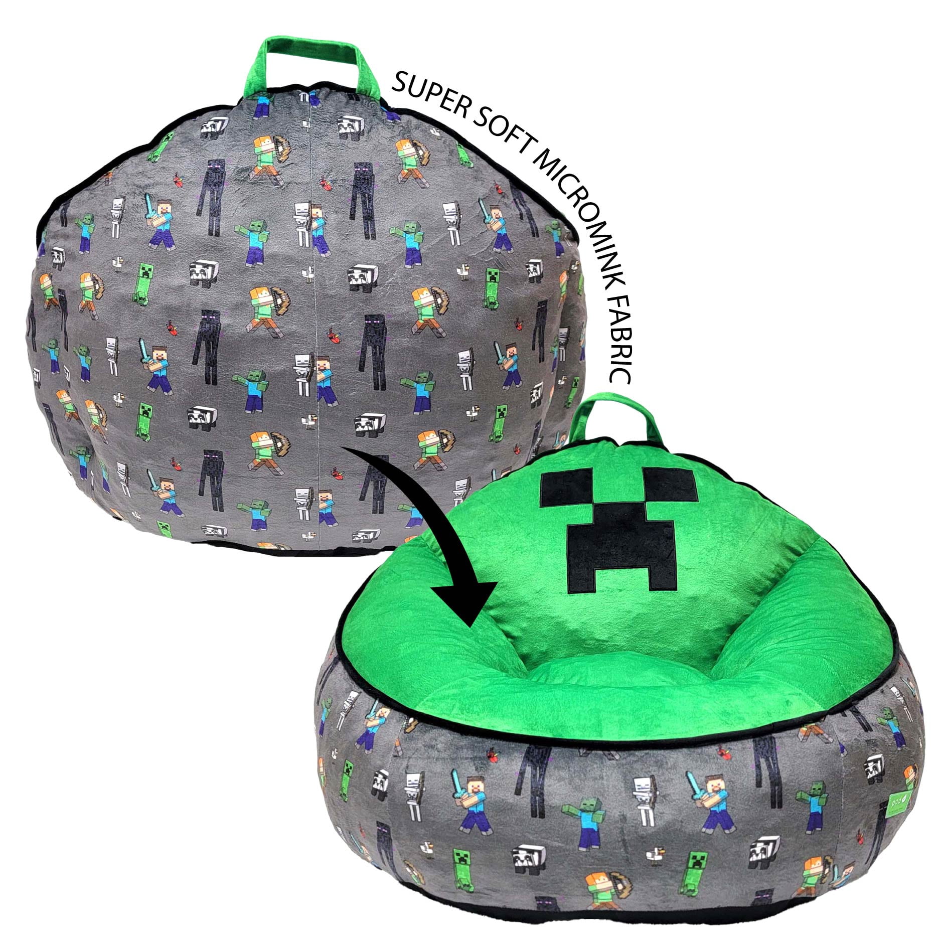 Minecraft Compressed Foam Lounge Chair, Green
