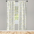 thumbnail image 5 of Ambesonne Grey and Yellow Window Curtains, Tree and Birds, Each 28" W x 95" L, Grey Yellow and White, 5 of 5