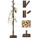 thumbnail image 5 of SONGMICS HOMEPerchero, Perchero de Madera Maciza, Perchero de Pie con 8 Ganchos para Abrigo, Sombrero, Bolso, Cartera, para Entrada, Pasillo, Ganchos y Mástil de Madera de Caucho, Dark Walnut, 5 of 5