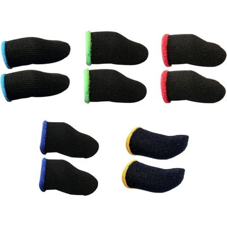 Game Finger Breathable Touchscreen Fingertips Carbon Fiber Fingertips Sleeve Set for Gaming Size, 10pcs