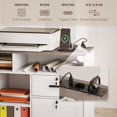 thumbnail image 3 of Support Mobile pour Imprimante avec Station de Recharge, Classeur Verrouillable Blanc avec 2 Tiroirs et Ports USB, Chariot de Rangement Roulant pour Dossiers A4/Letter, Bureau à Domicile, 40,6 Pouces L x 26,2 Pouces H, 3 of 7