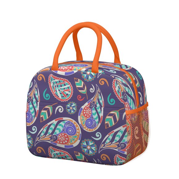 Sac à Lunch Isolé Élégant - Design Boho Paisley Élégant, Sac Thermique Imperméable et Durable, Stockage Alimentaire Spacieux et Étanche pour Femmes, Travail et École