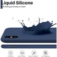 thumbnail image 3 of Designed for iPhone X Case & iPhone Xs Case, Liquid Silicone Soft Gel Rubber Phone Case Cover with Open Bottom for iPhone X/XS(2018) 5.8 inch-Navy Blue, 3 of 12