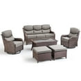 thumbnail image 2 of Unnifurnzi 6 Pieces Patio Furniture-All Weather Wicker Outdoor Swivel Chair with 6 Inch Thick Cushions Outdoor Sofa with Outdoor Ottoman Outdoor Patio Furniture for Deck Porch Poolside-Brown/Gray, 2 of 7