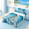 thumbnail image 3 of Manfei Underwater Ocean Seal Twin Sheet Sets for Kids Boys and Girls, Marine Life Print Bedding 3pcs, 1 Flat Sheet, 1 Fitted Sheet and 1 Pillowcase, 3 of 6