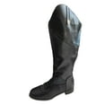 thumbnail image 2 of Women's Knee High Boots Solid Color Fashion Shoes Colored Zipper Low Heel Cowboy Knight Riding Boots, 2 of 3