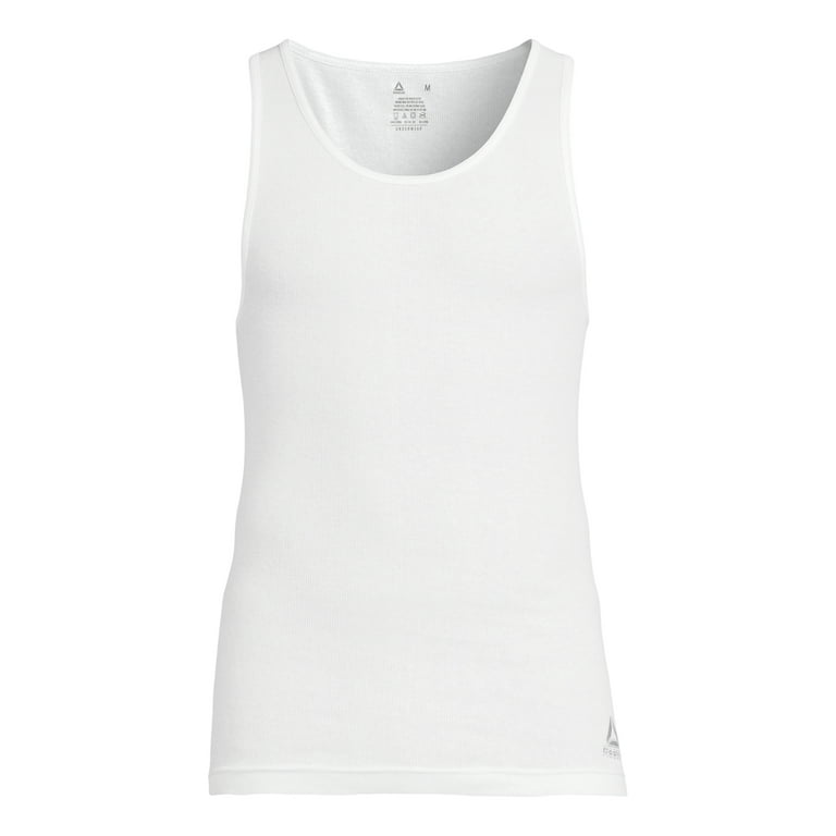 【送料&関税込】SportMax White Cotton Tank Top Reebok Men's Performance Cotton Tank Top, 6-Pack, Sizes S