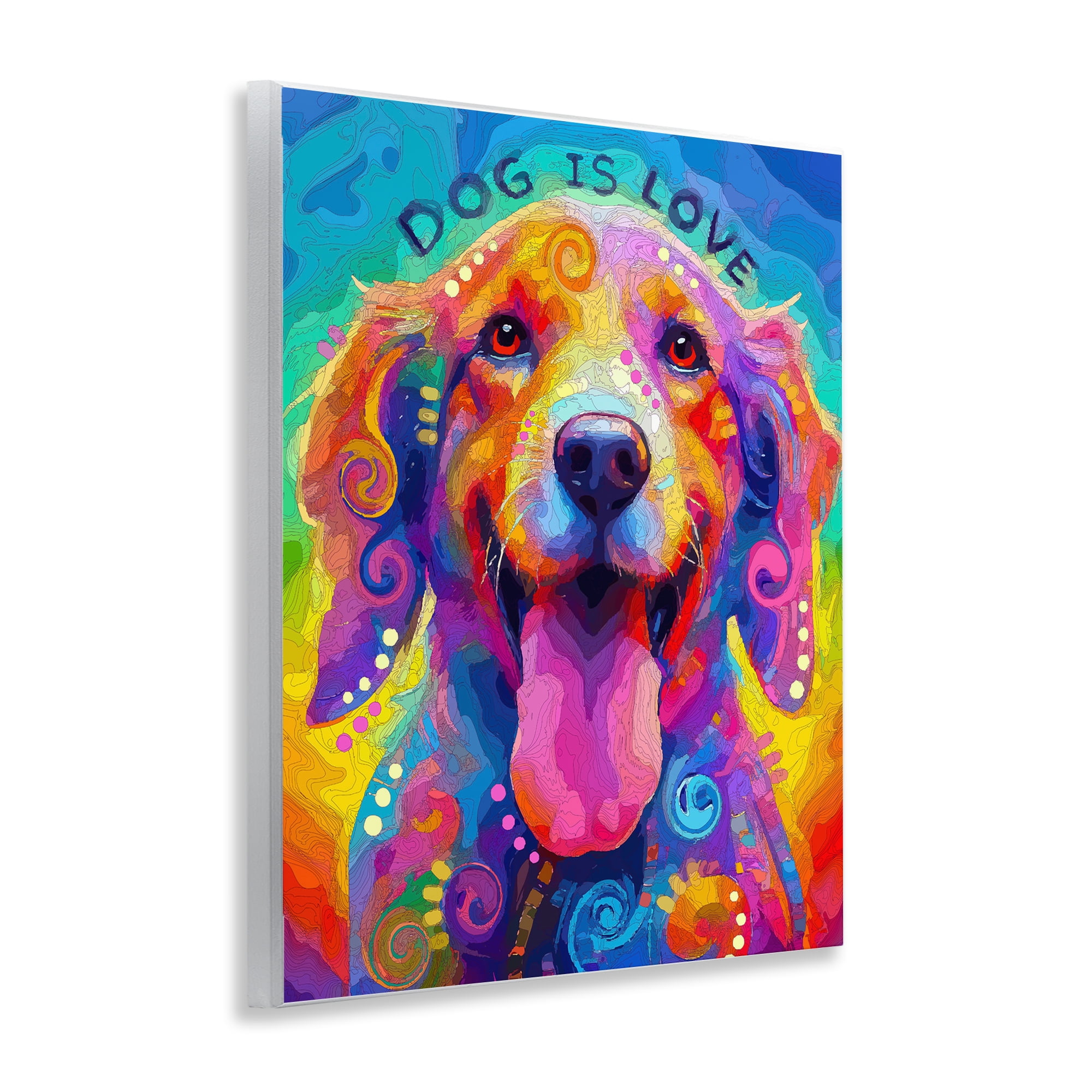 Dog Is Love Swirled Pattern Wall Plaque Art, design by Dean Russo- Evolution Collection