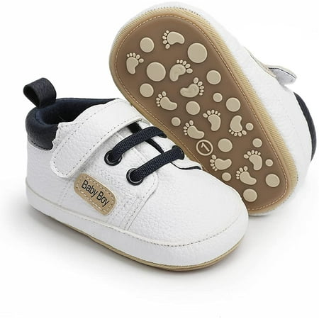 

Baby Boys Girls Moccasins Oxford Sneakers PU Leather Rubber Sole Infant Loafers Anti-Slip Toddler First Walkers Crib Dress Shoes