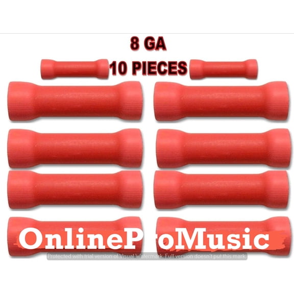8-Gauge Vinyl Butt Connectors, 10-Pack CAR STEREO AND BATTERY