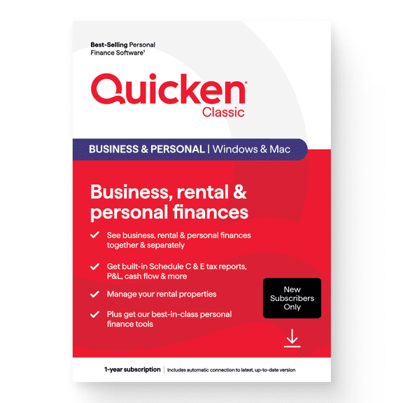 Quicken Classic Business & Personal for Windows & Mac, New Subscribers (Digital Download)
