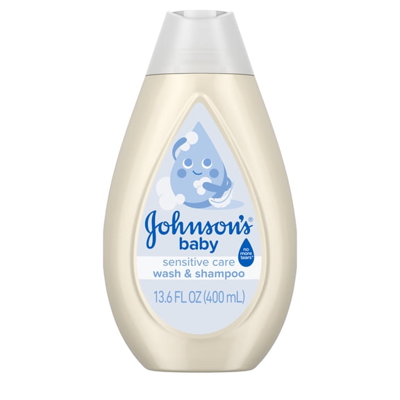 Johnson's Sensitive Care Baby Wash & Shampoo, Light Scent, 13.6 fl. oz