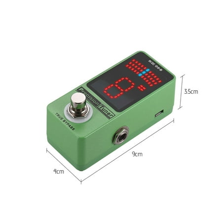 Precision Tuner Pedal LED Display with True Bypass for Chromatic Guitar Bass