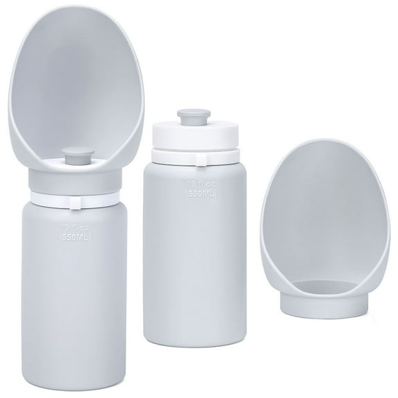 JOYSON Portable Dog Water Bottle 19 floz Pet Water Bottles with Bowl Cap Silicone