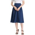 thumbnail image 1 of Falda Midi De Lunares Vintage Con Cremallera En La Cintura Elástica Para Mujer Azul L, 1 of 5