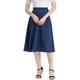 thumbnail image 1 of Falda Midi De Lunares Vintage Con Cremallera En La Cintura Elástica Para Mujer Azul L, 1 of 5
