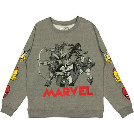 Juniors' Avengers Graphic Sleeves Long Sleeve Sweatshirt