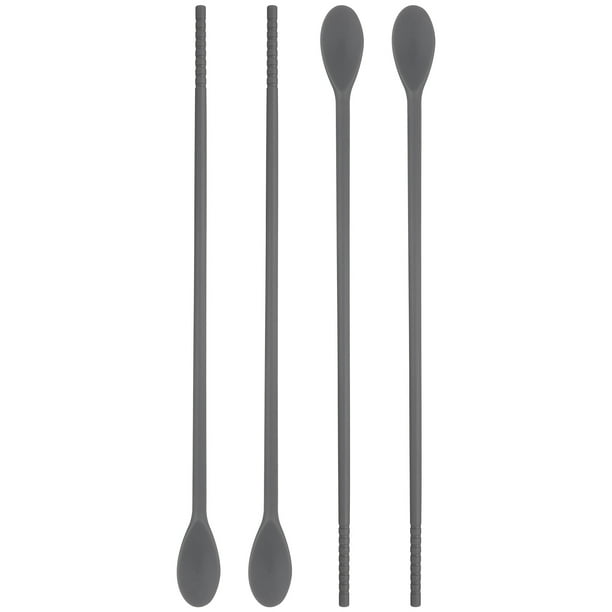 2 pares de cucharas de silicona para remover, cucharas de doble extremo, varillas para remover, palillos multiusos