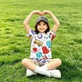 thumbnail image 4 of Grblisyd Girls Summer Outfits Casual Lounge Set Short Sleeve T Shirt and Elastic Waist Shorts 2 Piece Back to School Sets, 4 of 5
