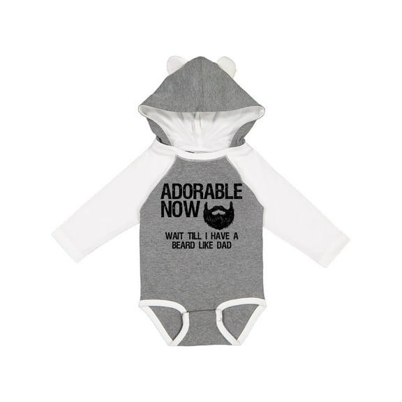 Inktastic Adorable Now...wait Till I Have a Beard Like Dad Boys Long Sleeve Baby Bodysuit