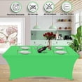 thumbnail image 2 of 6FT Table Cloth for Rectangular Tablecloth Bluish Gray Stretch Fitted Table Cover Spandex Tablecloths Table Protector for Event, Cocktail, Wedding, Banquet or Parties, 2 of 6