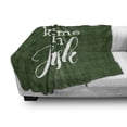 thumbnail image 3 of Kiss Me Soft Flannel Fleece Throw Blanket, Irish Clover Silhouette with Hand Lettering Words on Plaid Background, Cozy Plush for Indoor and Outdoor Use, 70" x 90", Dark Green and White, by Ambesonne, 3 of 6