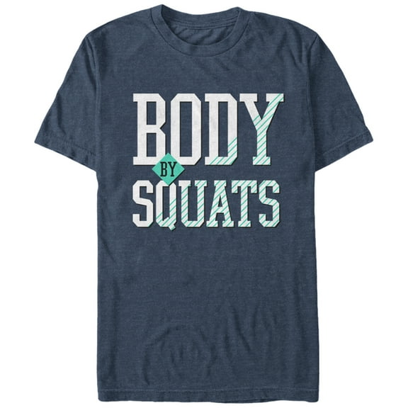 Women's CHIN UP Body By Squats Boyfriend Graphic Tee Navy Blue Heather Large