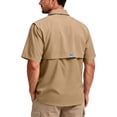 thumbnail image 5 of Havenx Men's Sun Protection Fishing Shirts Short Sleeve Button Down Shirts with Zipper Pockets Upf 50+ Dress Cooling Camping Travel Work Summer Outdoor Clothing,Khaki L, 5 of 6