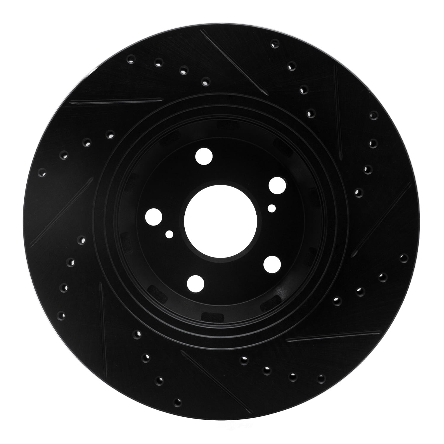 Dynamic Friction Company 633-76085L DFC Brake Rotor - Drilled And Slotted - Black