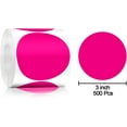 thumbnail image 2 of GHSDFBB Lot de 500 Autocollants Ronds à Pois Colorés (3 Pouces, Rose), 2 of 7