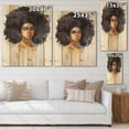 thumbnail image 4 of Designart 'Portrait of Afro American Woman X' Modern Print on Natural Pine Wood, 4 of 5