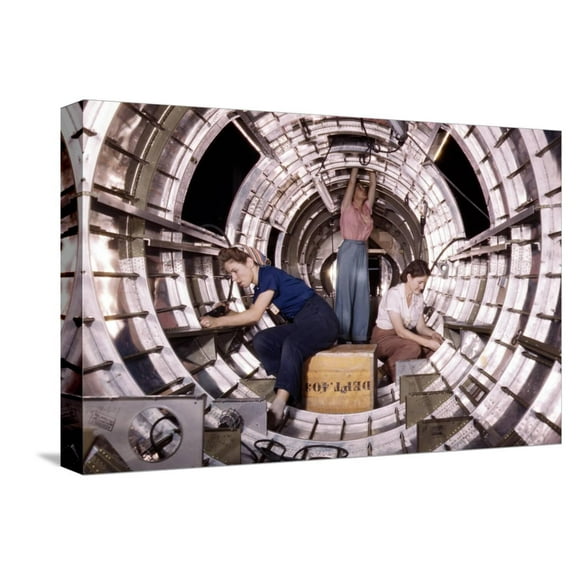 Art.com Rosie the Riveter Stretched Canvas Print Wall Art, 18" x 12"