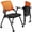 Orange & Black-1 Pack, variant on BAYUELSWU 1 Pack Stackable Conference Room Chairs with Wheels and Paddle, Ergonomic Mesh Back and Arms for Home Office Desk Folding Chairs