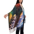 thumbnail image 5 of Cauagu Ice Blue Ocean Sea Turtle Print Women Wrap Shawl tassels Scarves Retro Scarf 77.6"X28.3", 5 of 8