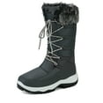 DREAM PAIRS Women's Waterproof Warm Faux Fur Mid Calf Snow Boots Outdoor Hiking MAINE GREY Size