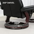 thumbnail image 5 of HOMCOM Swivel Recliner Chair with Ottoman, PU Leather Upholstered Reclining Chair with Footrest, for Living Room, Bedroom, Office, Black, 5 of 10