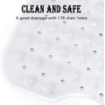 thumbnail image 4 of Bathtub Mat Non Slip, Bath Mats for Tub, Shower Mat with Drain Holes Suction Cups, Machine Washable, Phthalate Free, 34.6 X 15.7 Inches, Clear Black, 4 of 6