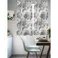 thumbnail image 4 of Spring Botanical Sheer Curtains 63 Inch Length 2 Panels Set Window Treatments, Country Floral Leaves Gray Brown Rod Pocket Semi Curtains for Living Room/Bedroom/Kitchen Décor, 104"W x 63"L, 4 of 7