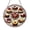 Acrylic 3.5 Inch, variant on Colorful Berry Desserts Stained Glass Suncatcher Window Hanging Decor, Round Cupcakes and Pastries with Raspberries Glass Art Panel, Decorative Sweet Treats Window Ornament for Kitchen