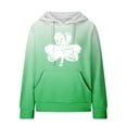 thumbnail image 3 of Fanxing St Patty's Day Decorations Green Shamrock Heart Women Waffle Knit Cute Hoodies Drawstring Pullover St Patricks Day Holiday Costumes White,M Female, 3 of 6