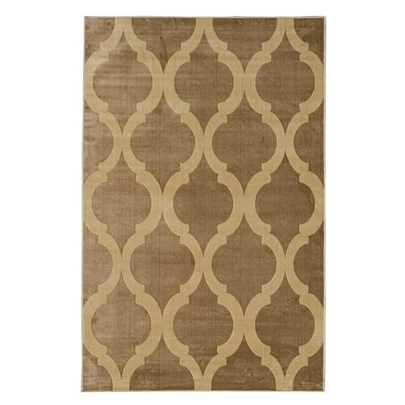 Linon Vintage Prospect Polyester 8'x10' Rug in Beige and Sand