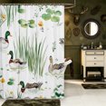 thumbnail image 2 of Manfei Aquatic Bird Pattern Shower Curtain 72Wx78L,Cabin Style Wild Duck Bath Curtain, 2 of 5