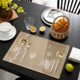 thumbnail image 3 of Beige White Floral Placemats Set of 8, Abstract Art Summer Botanical Placemats for Dining Table, Place Mats for Kitchen Tabletop, Waterproof Wipeable Dining Table Mats Set, 3 of 9