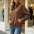 thumbnail image 2 of Hurxie Womens Quarter Zip Pullover Casual Shirts Half Zip Sweatshirts Half Zip Pullover Women Fall Winter Athletic Clothes, 2 of 6