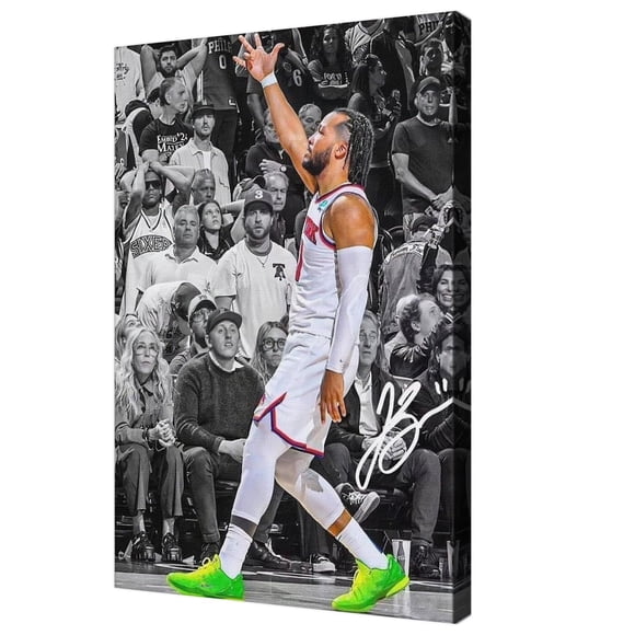 Póster MENKARWHY de Jalen Brunson con firma en lienzo