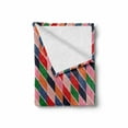 thumbnail image 2 of Geometrical Soft Flannel Fleece Throw Blanket, Modern Retro Theme Diagonal Parallelogram Blocks Illustration Art Print, Cozy Plush for Indoor and Outdoor Use, 50" x 70", Multicolor, by Ambesonne, 2 of 6